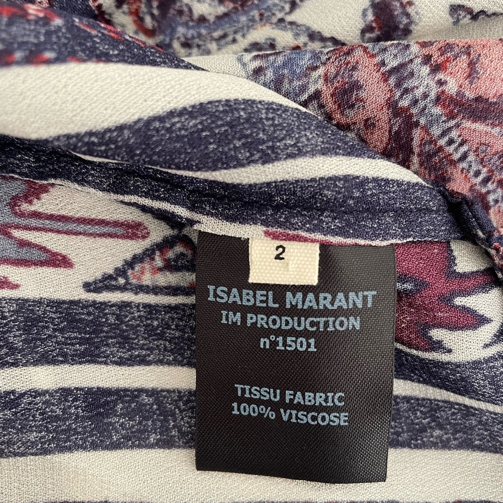 Isabel Marant Etoile Tilda Paisley Print Boho Sheer Midi Kaftan Dress US Sz 2-4 - Picture 9 of 9